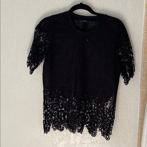Zara short sleeve lace top